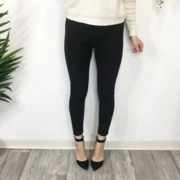 Lysse Small High Waist Faux Suede Leggings Black